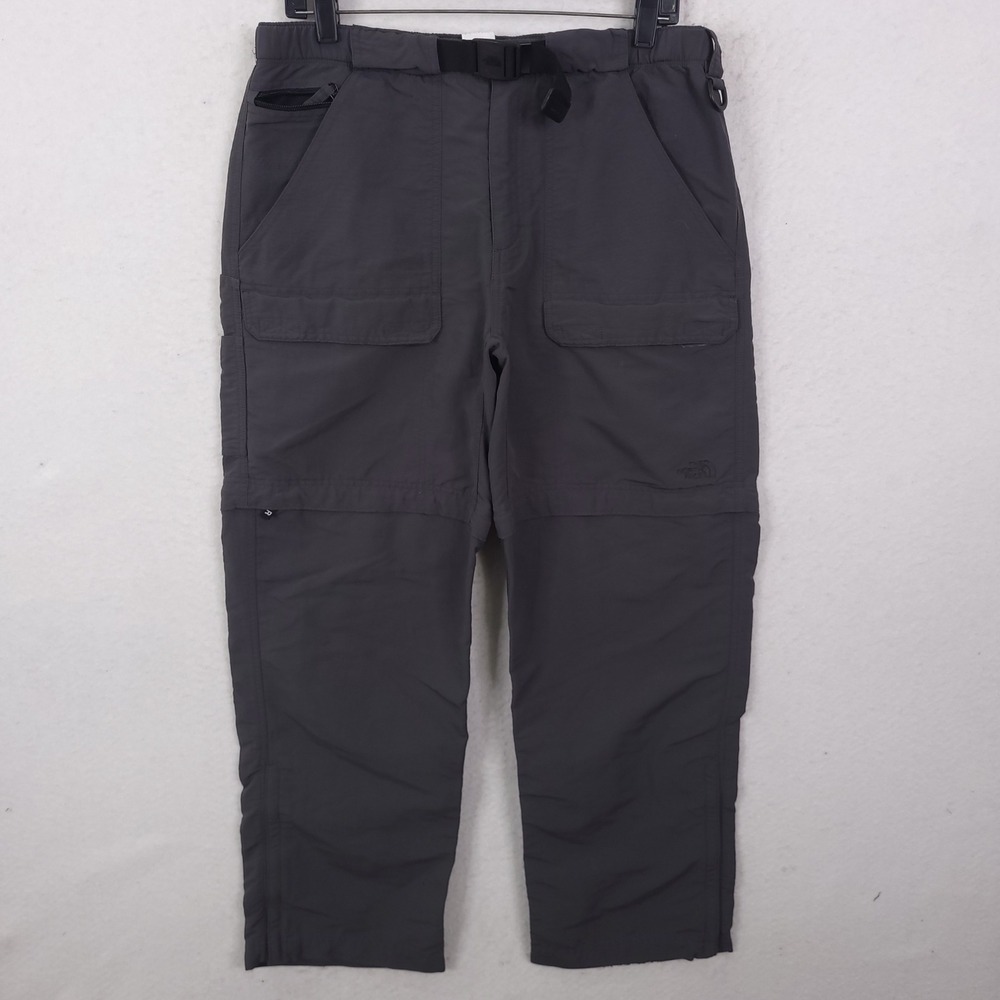 The North Face Convertible Hiking Pants Mens Medium Short Gray Zip Off Cargo